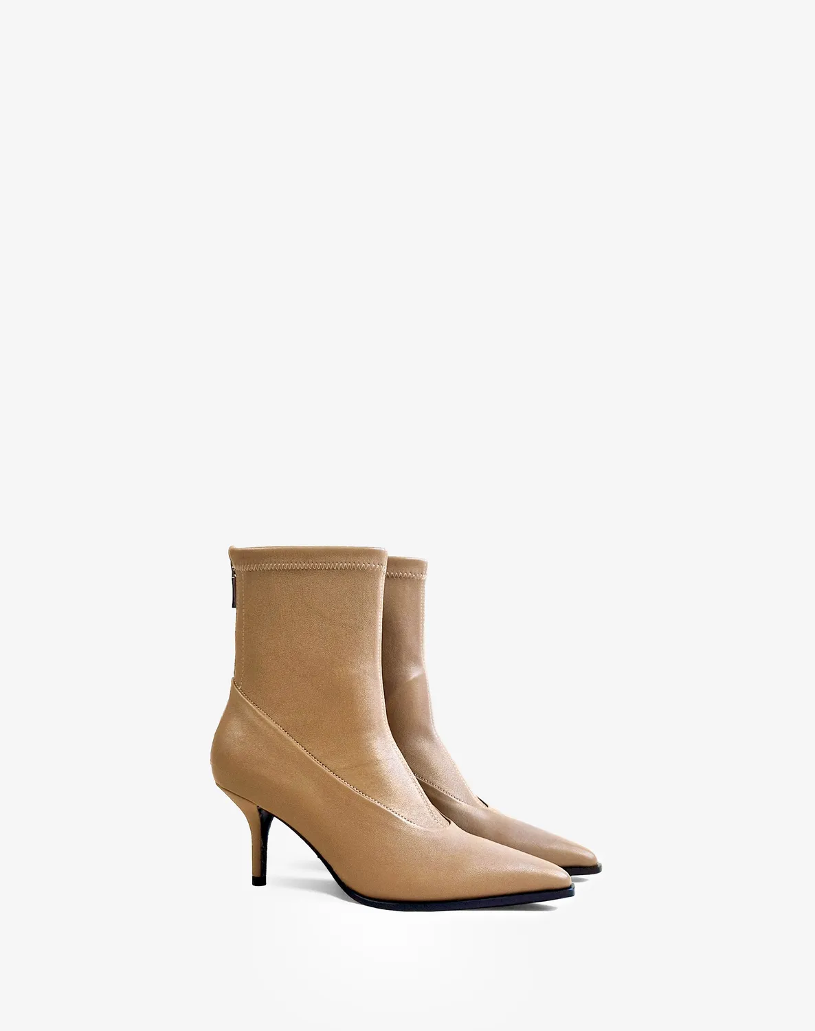 Mi/Mai Ando Beige bottines stretch talon aiguille
