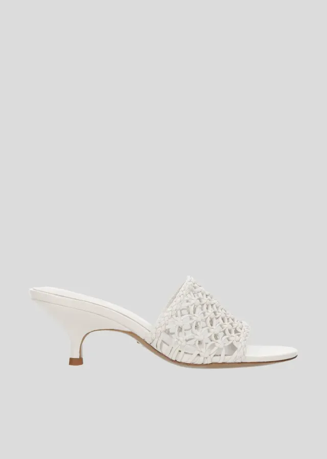 Lola Cruz Gara 55 mules blanc talon 5,5 cm