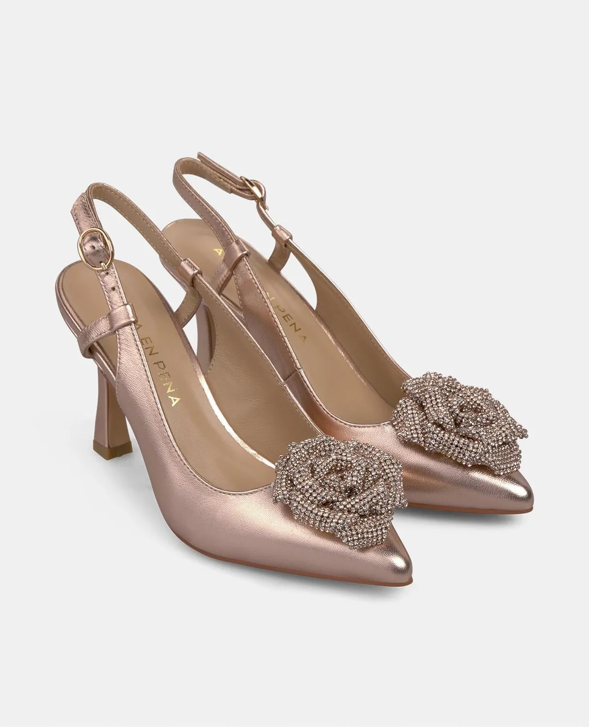 Alma en Pena V250623 escarpins cuir rose talon 9 cm