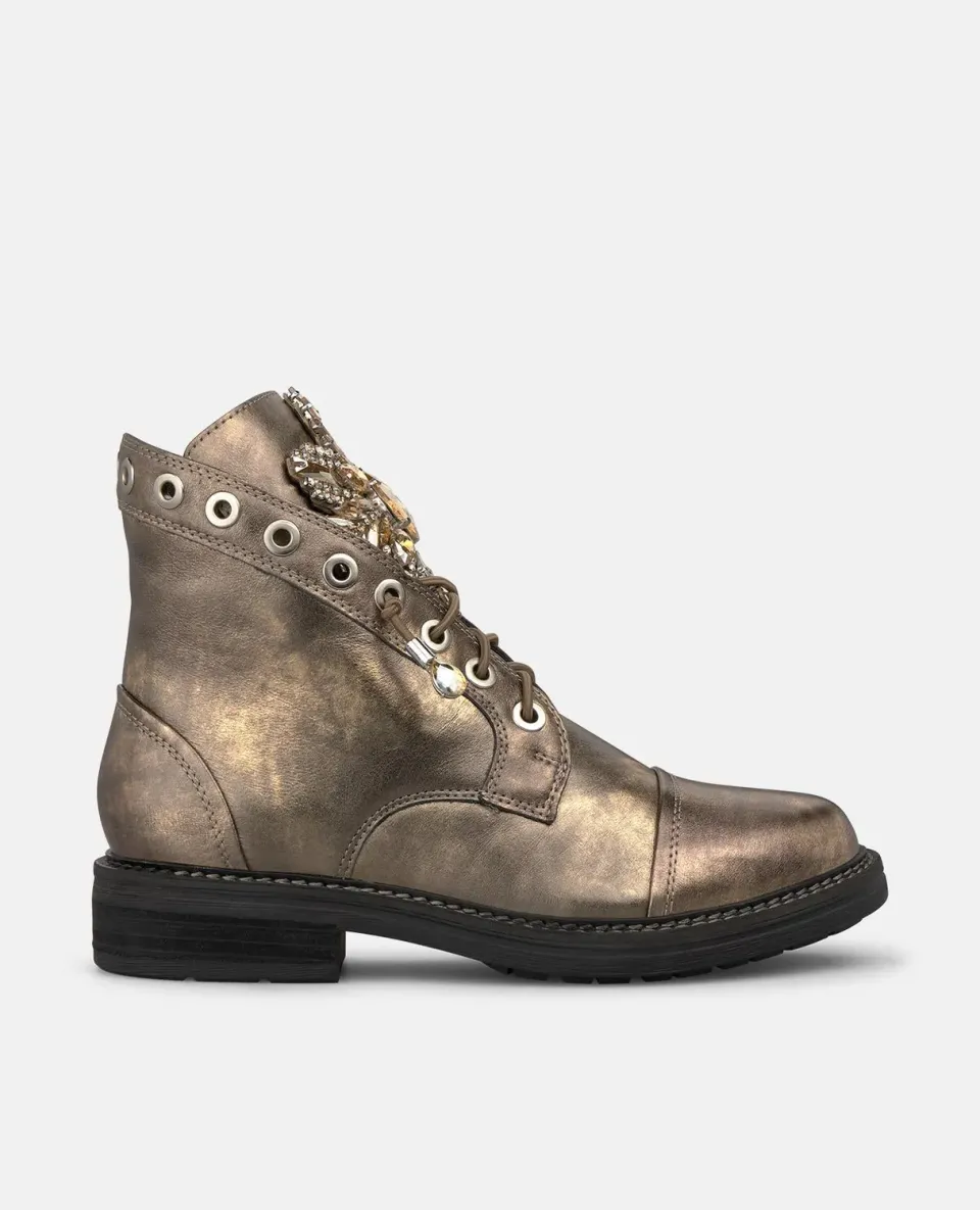Alma en Pena I260860C bottine militaire bronze en cuir