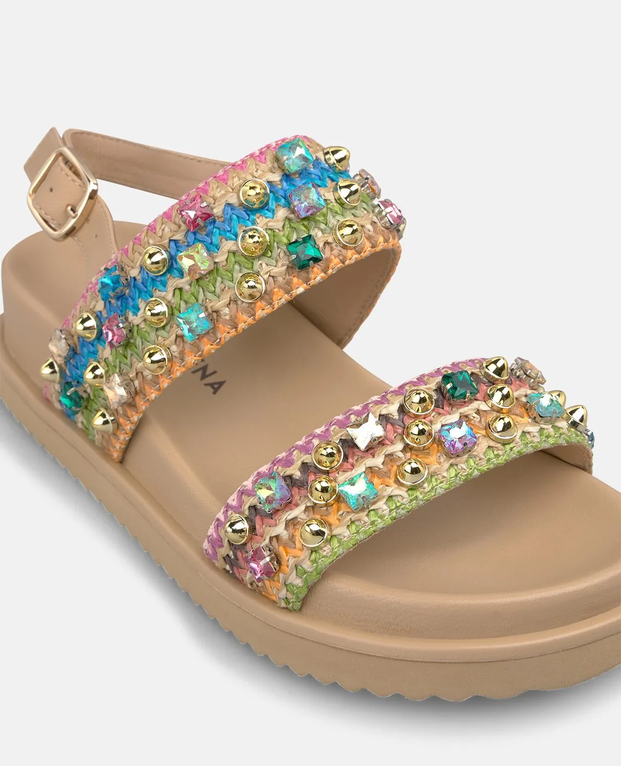 Alma en Pena V267509 sandales plateforme multicolor rafia