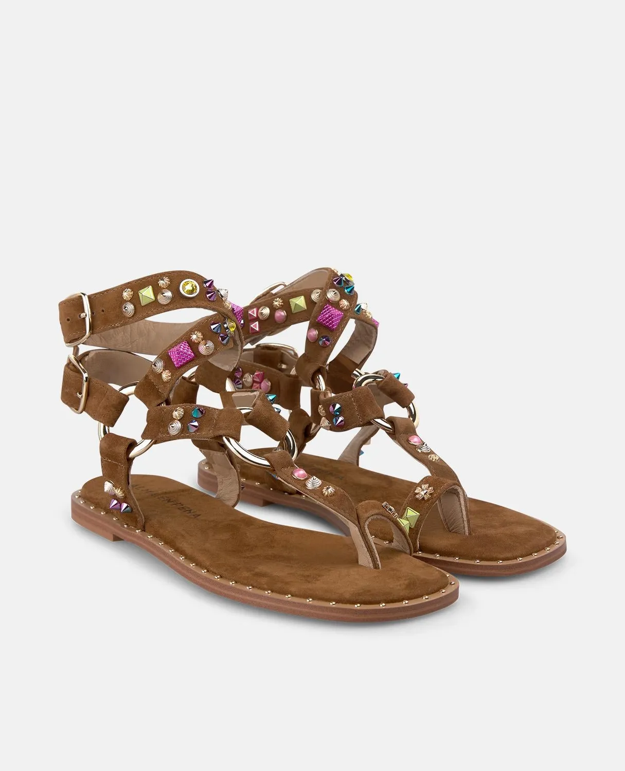Alma en Pena V268209 sandales plates caramel cuir