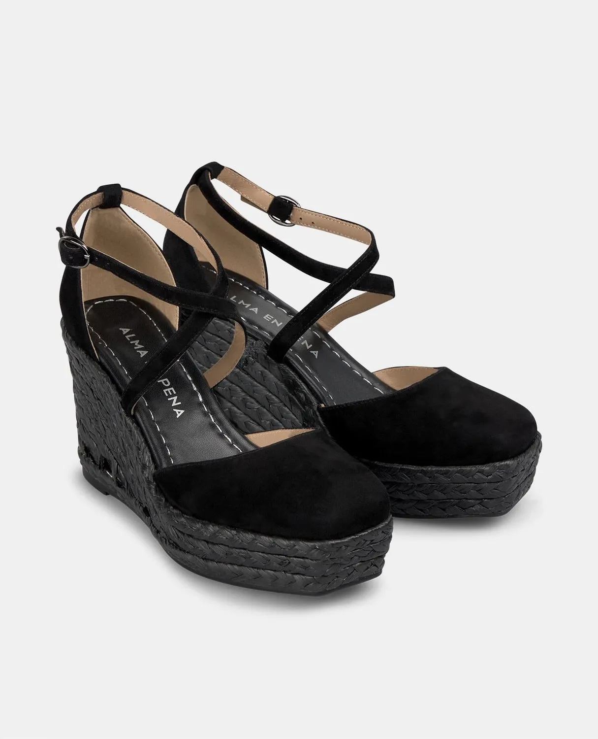Alma en Pena V2551117 compensée noire cuir