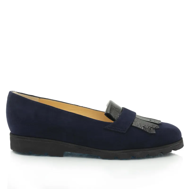 Bégum Paris Helsinki mocassins femme marine chèvre velours