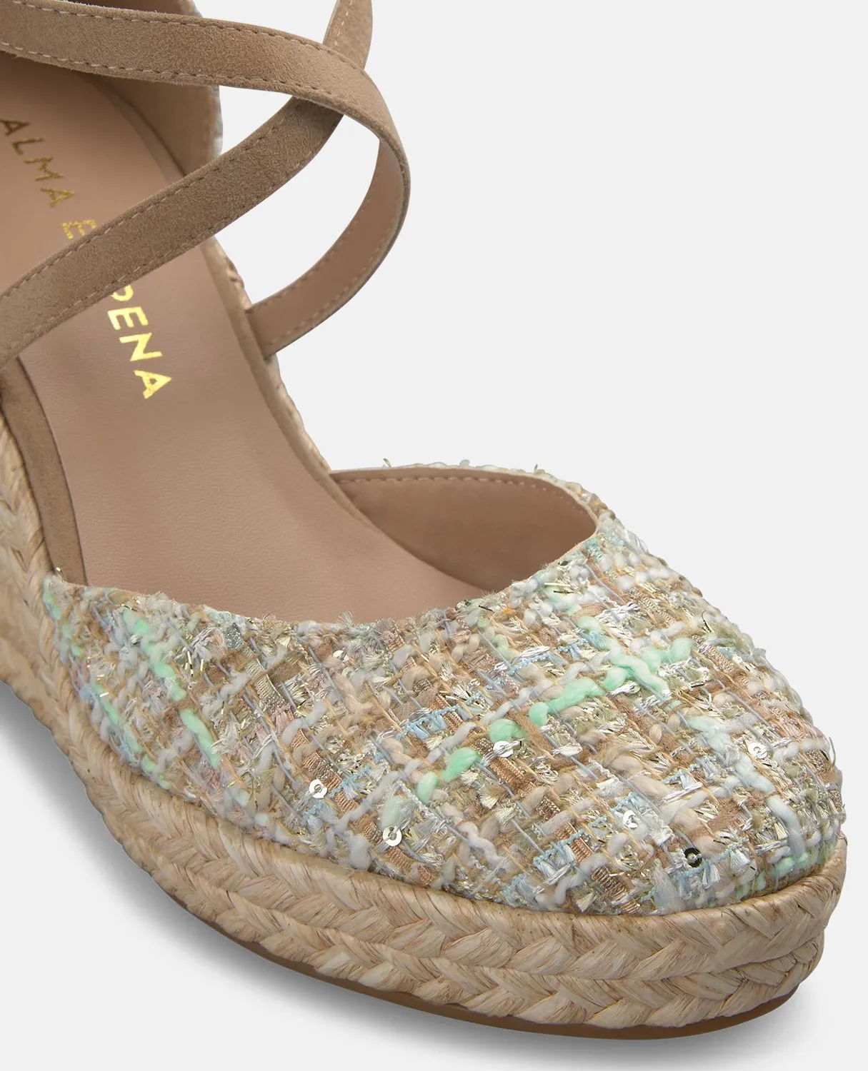 Alma en Pena V2650601 espadrilles aqua toile compensées