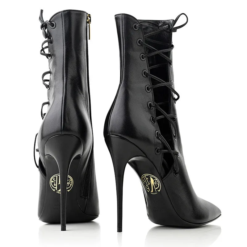 Maison Ernest Lutine 120 bottines noir cuir mat
