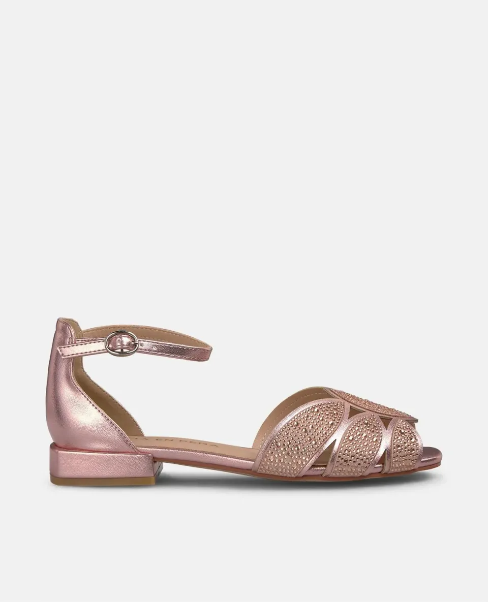 Alma en Pena V2550403 sandales plates rose strass