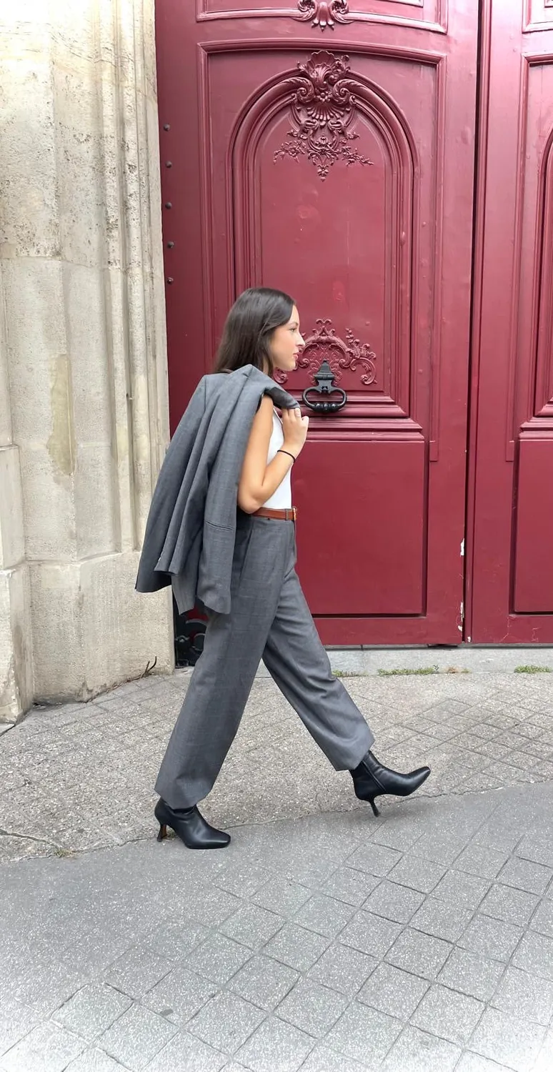 Karine Arabian Billie bottine cuir noir talon 70mm