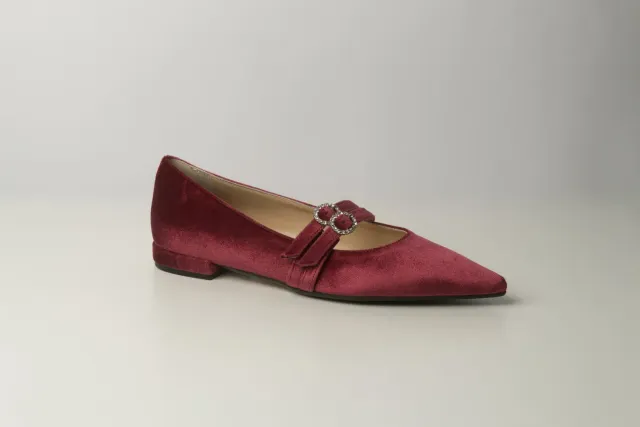 Matteo Pitti ballerines velours bordeaux strass