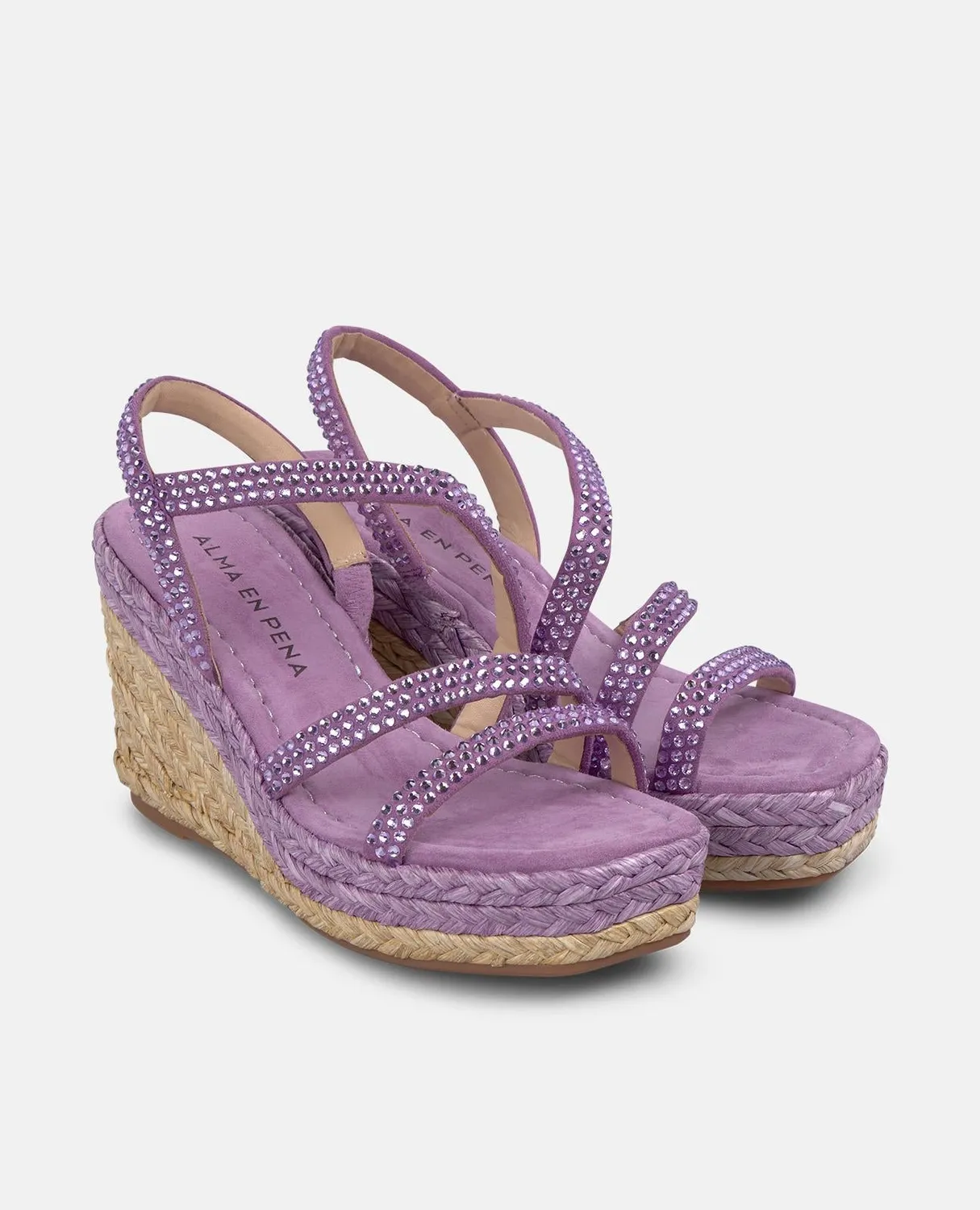 Alma en Pena V2551294 sandale compensée violet strass