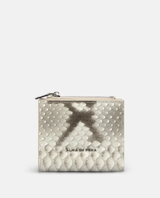 Alma en Pena WT100 portefeuille cuir gris serpent