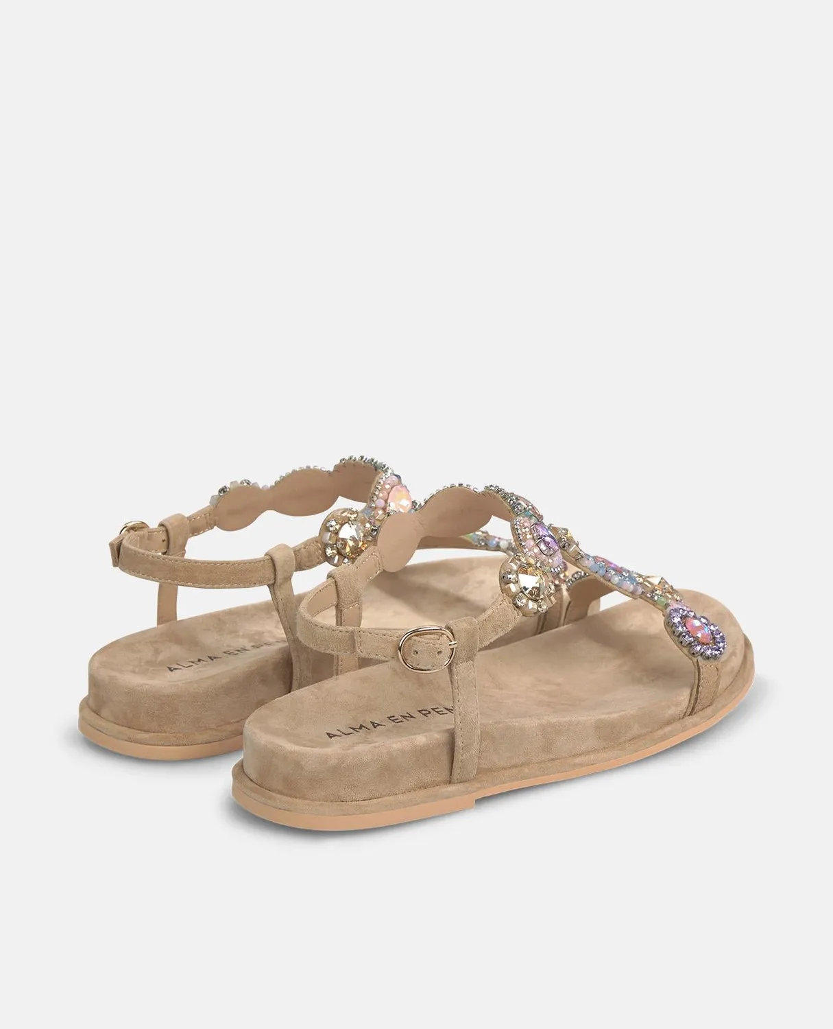 Alma en Pena V267106 sandales plates beige strass
