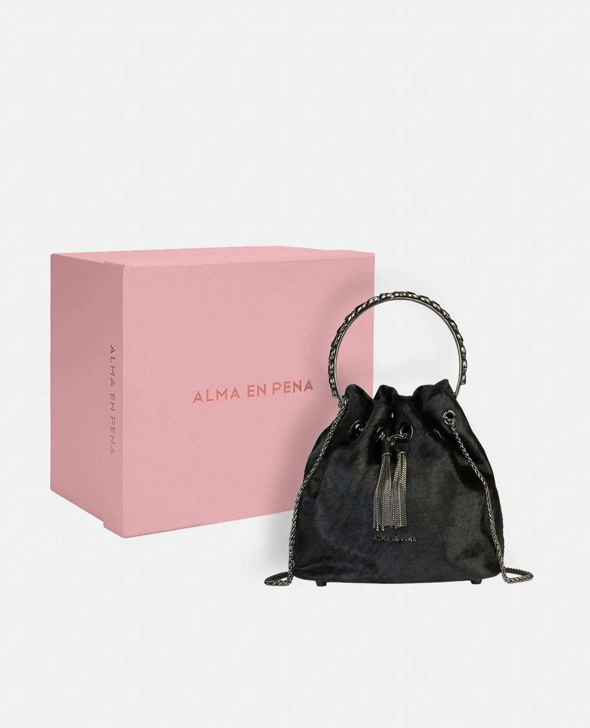 Alma en Pena BG110 sac bombonera noir cuir chaîne