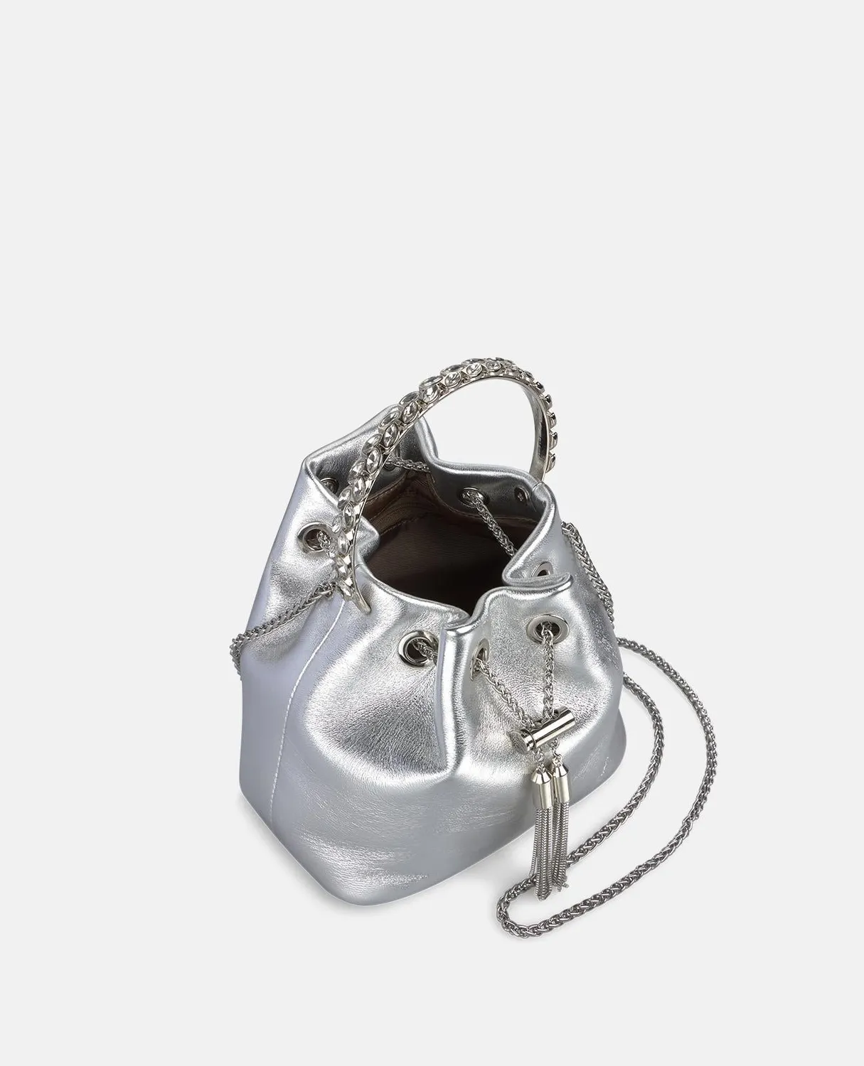 Alma en Pena V25BG6100 sac argenté anse strass fête