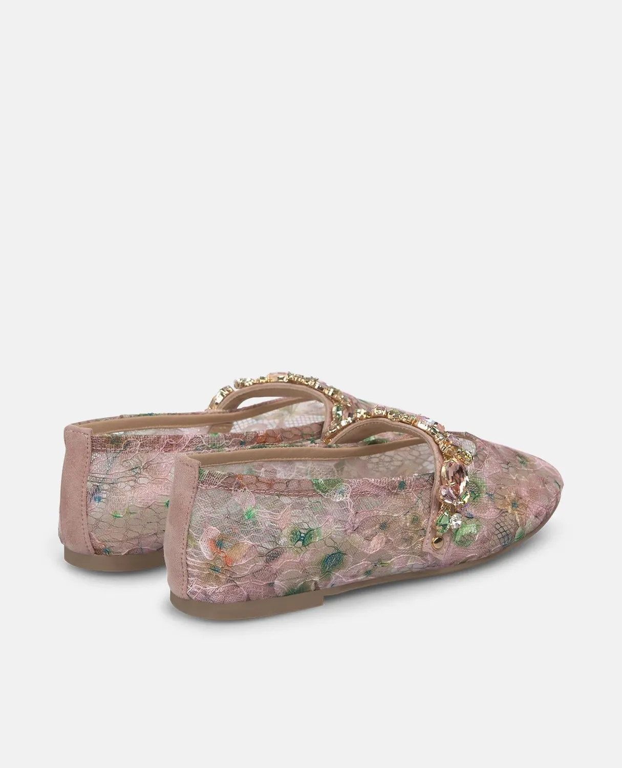 Alma en Pena V261206 ballerines textile rose bijou