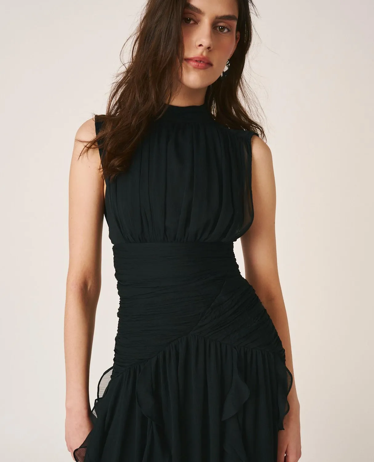 Alma en Pena V26CL0241 robe longue noire volants