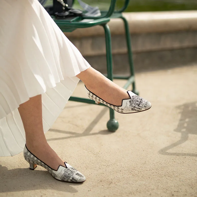 Bégum Paris Marquise Palais Royal escarpin toile blanche