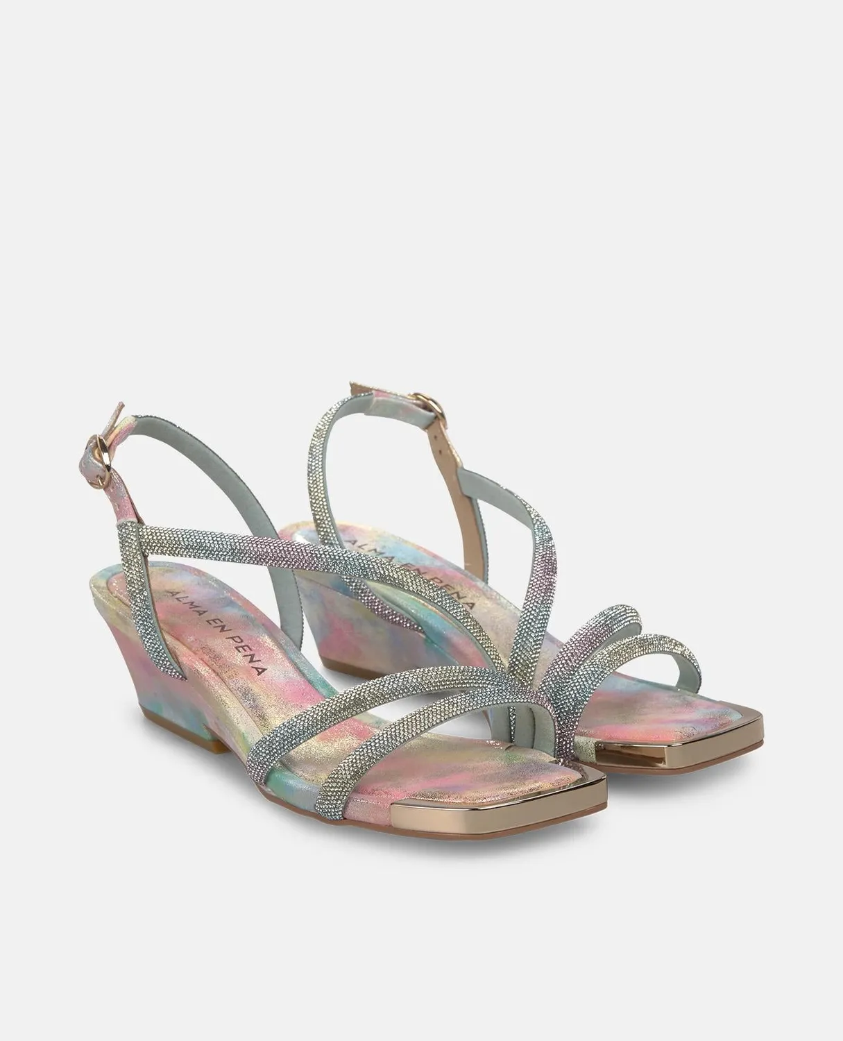 Alma en Pena V260783 sandale talon bloc rose 6 cm