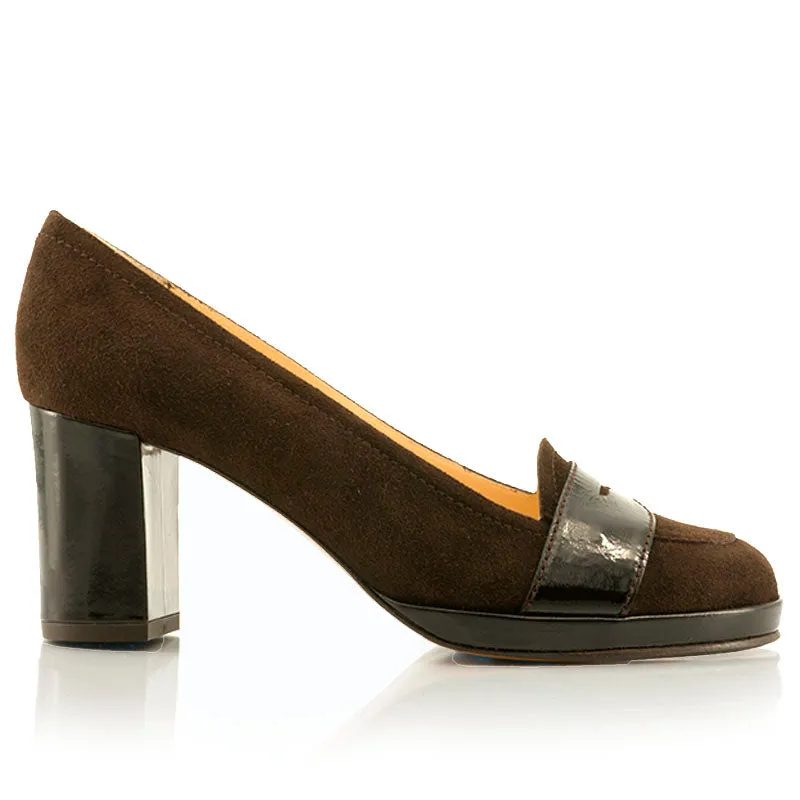 Bégum Paris Dublin escarpins marron vernis talon 7 cm