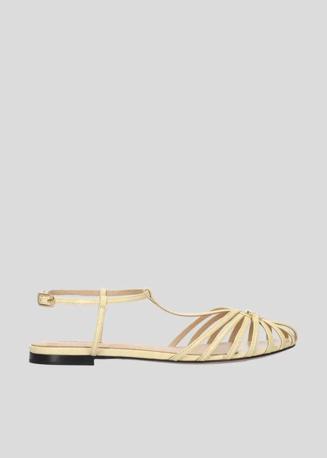 Lola Cruz Tango ballerine vanille cuir