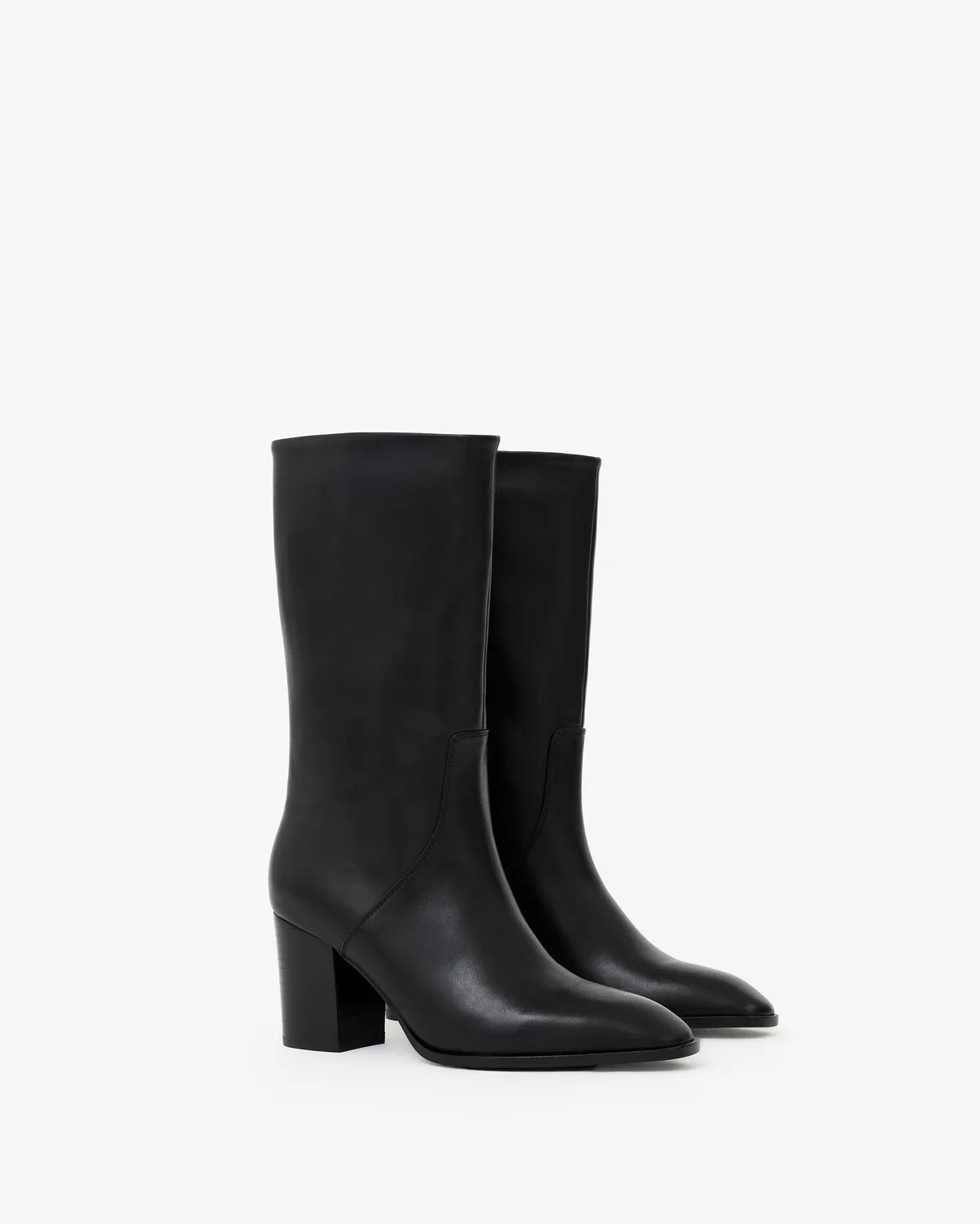 Mi/Mai Borge Black bottes cuir noir talon bloc
