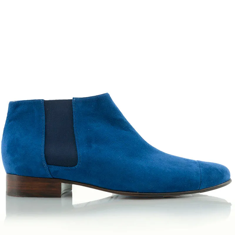 Bégum Paris Lucrèce boots bleu chèvre velours 2 cm