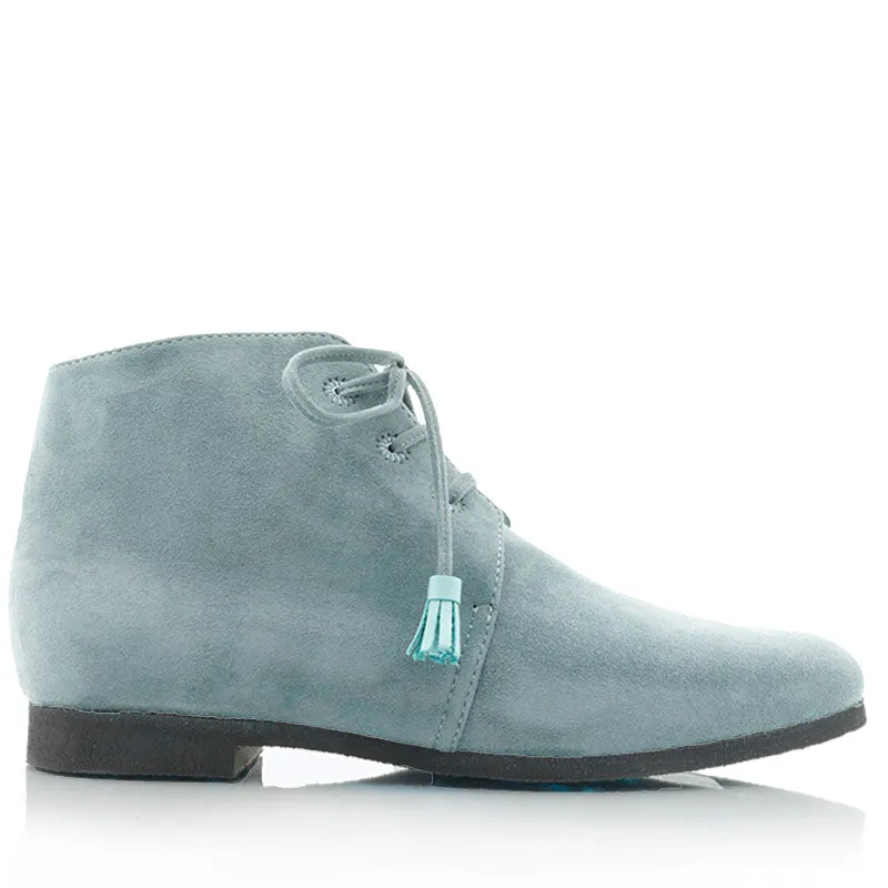 Bégum Paris Ostende bottines chèvre velours gris talon 1 cm