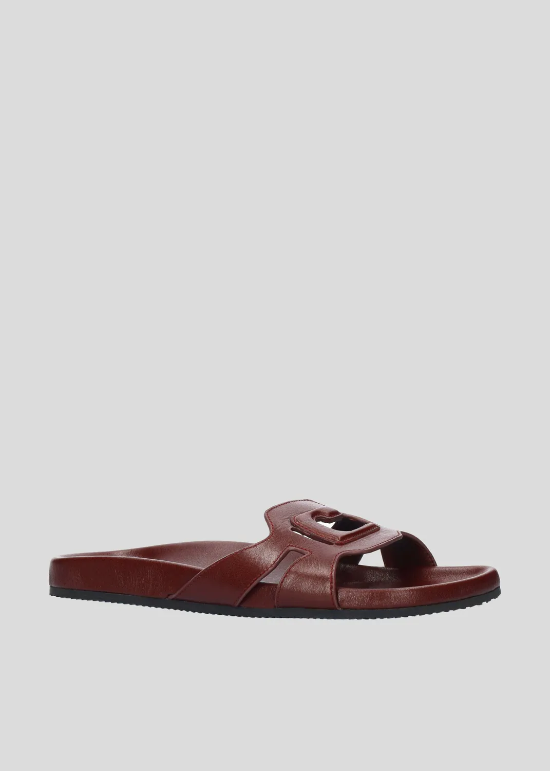 Lola Cruz Cuirine Bio sandales plates bordeaux