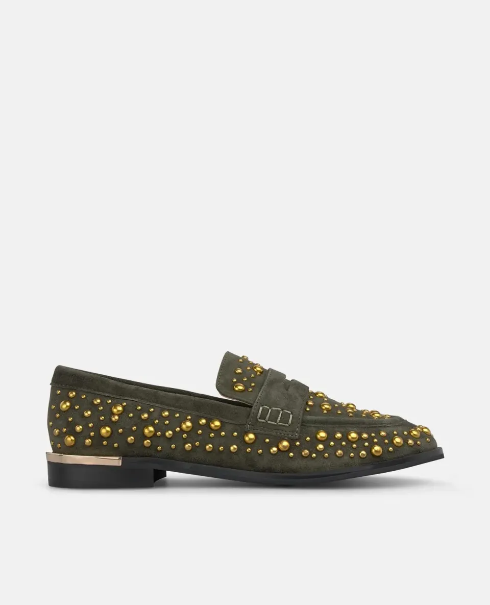 Alma en Pena I250200 mocassins kaki daim strass