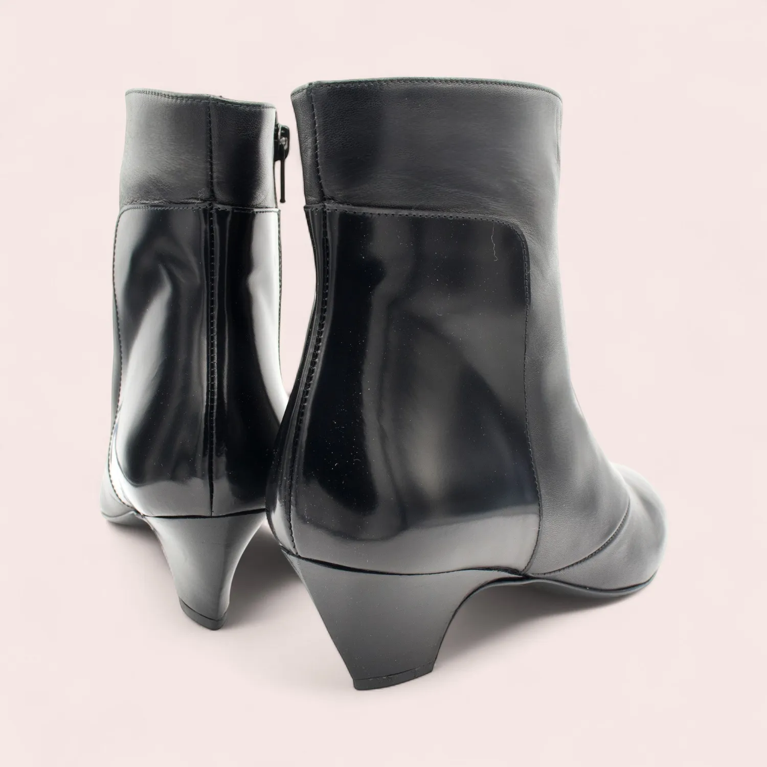 Karine Arabian Purdey bottine cuir noir talon 50mm