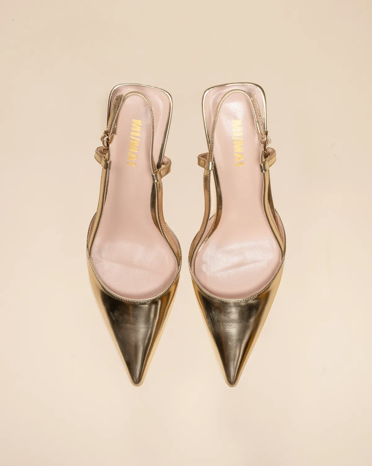 Mi/Mai Corto Gold escarpins cuir doré petit talon