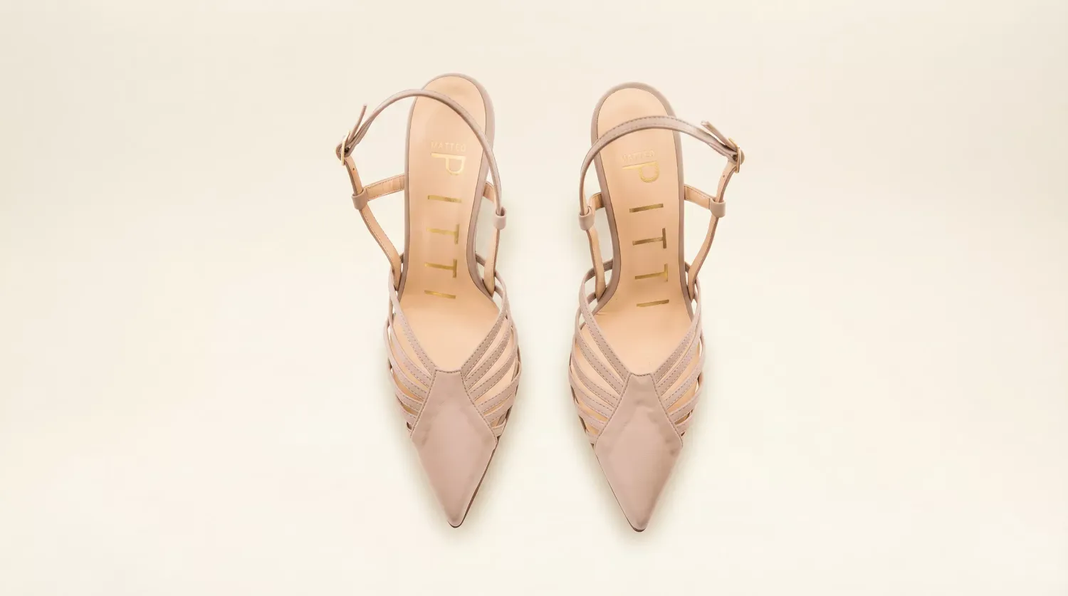 Matteo Pitti Penny slingback nude cuir talon colonne