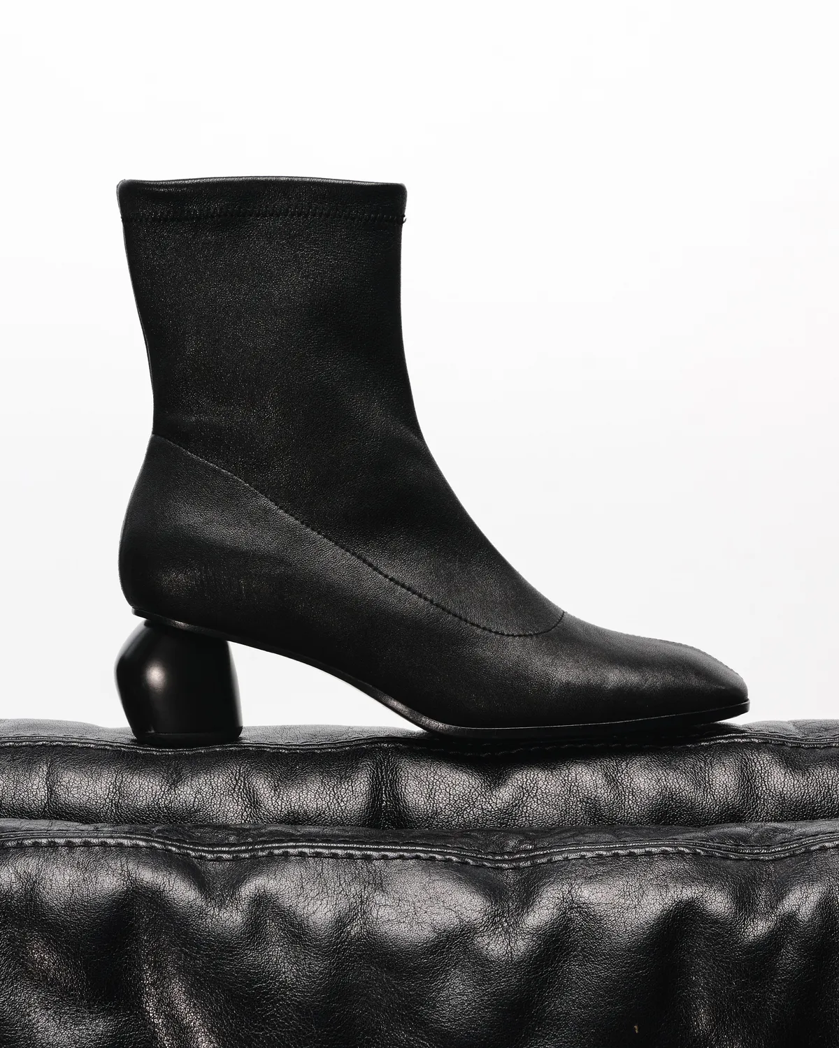 Mi/Mai Rasmus Low Black Lamb bottines cuir stretch 5cm