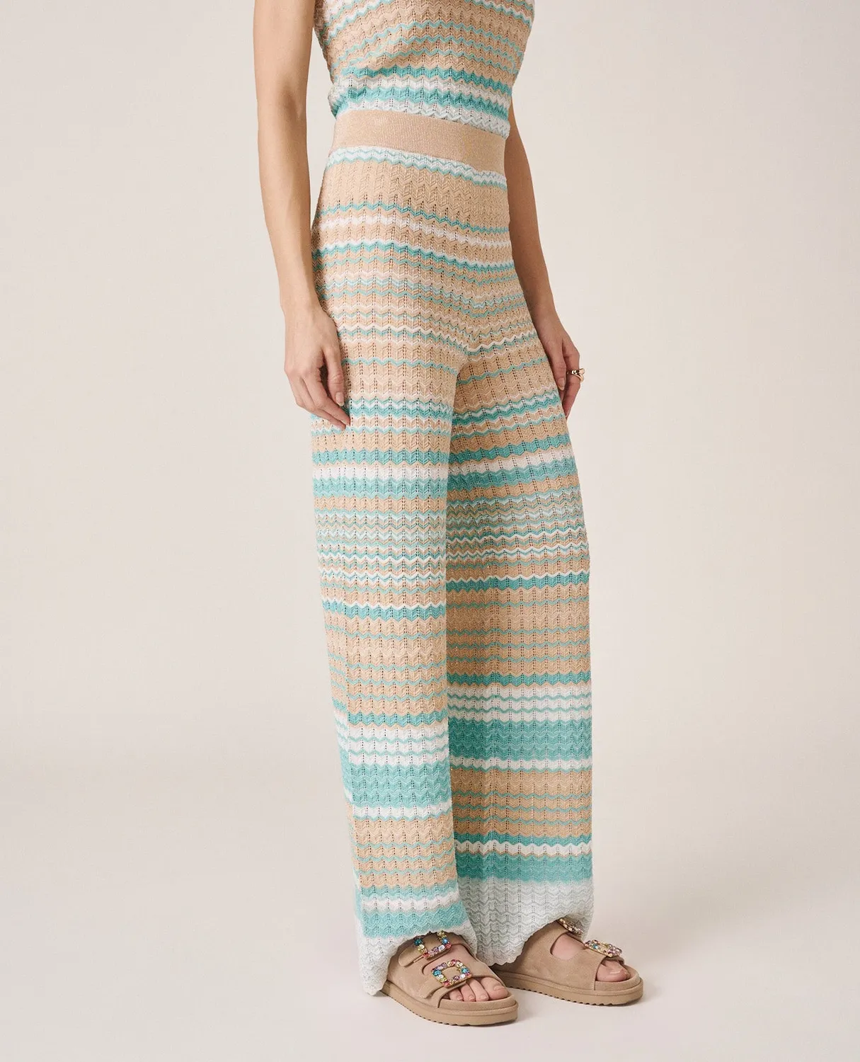 Alma en Pena V26CL1600 pantalon maille menthe