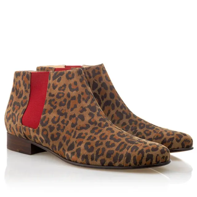 Bégum Paris Lucrèce bottines léopard rouge cuir