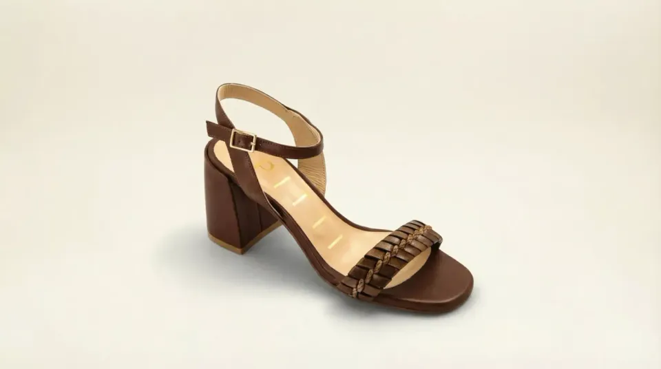 Matteo Pitti Dory sandales marron talon bloc cuir
