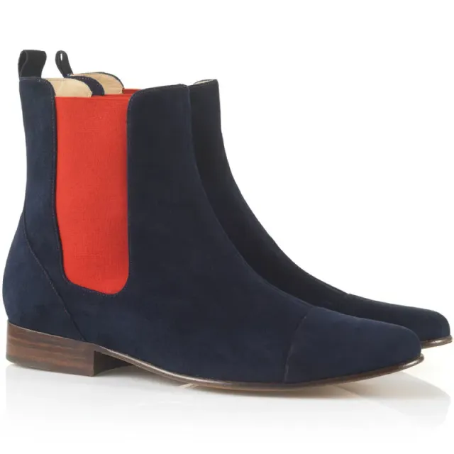 Bégum Paris Amazone bottines marine rouge 2 cm