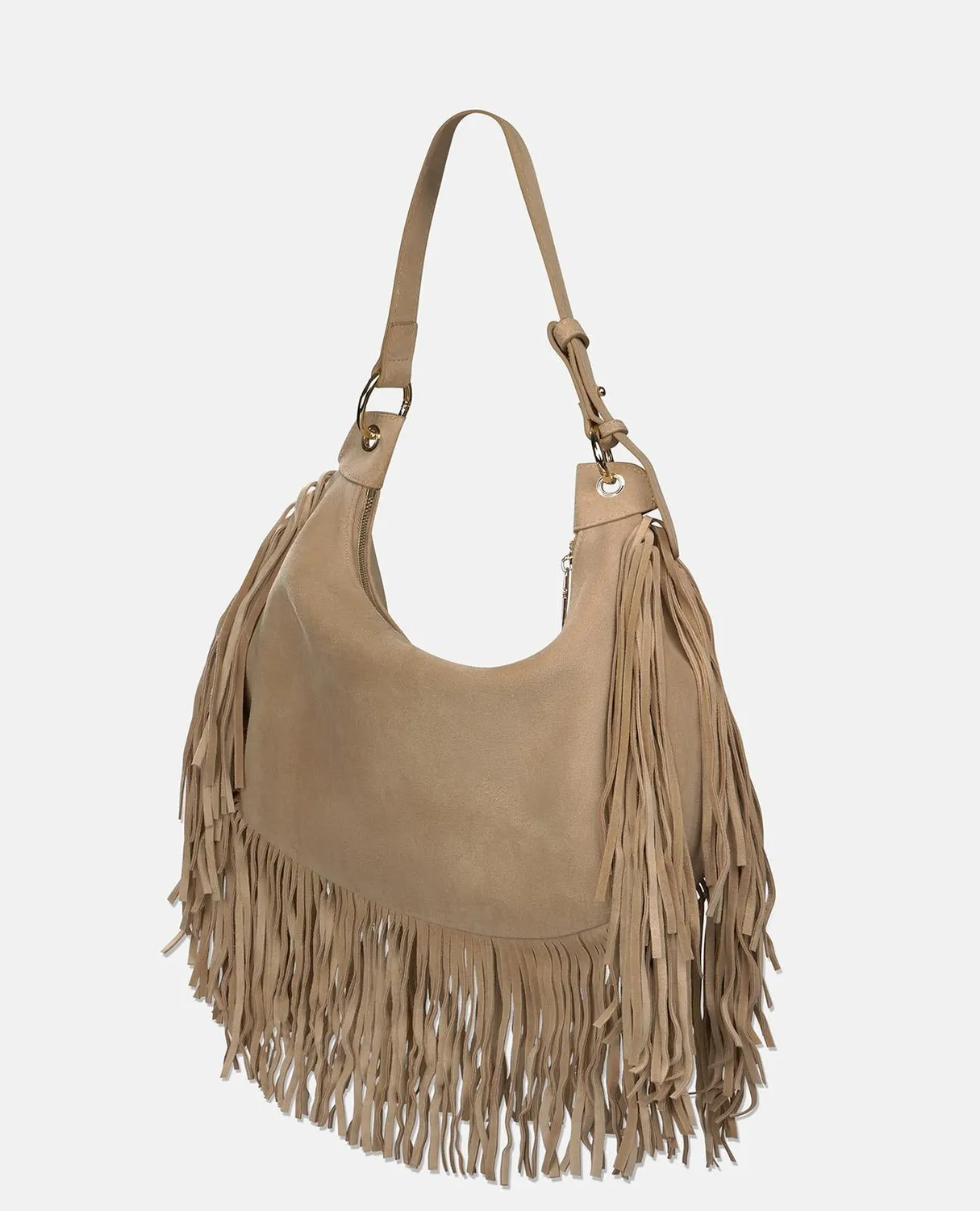 Alma en Pena V26BG062 sac cuir franges camel