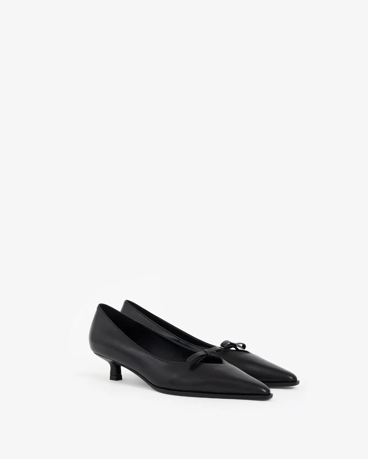 Mi/Mai Preston Black escarpins cuir noir noeud petit talon