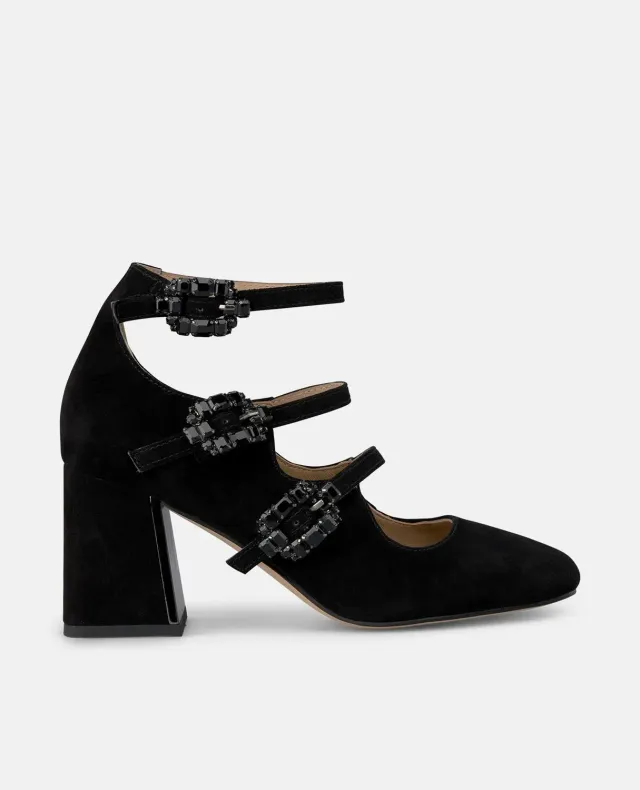 Alma en Pena I250301 escarpins noirs boucles bijou