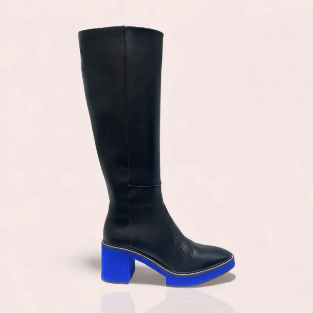 Karine Arabian BRANDON bottes cuir noir compensé 70 mm