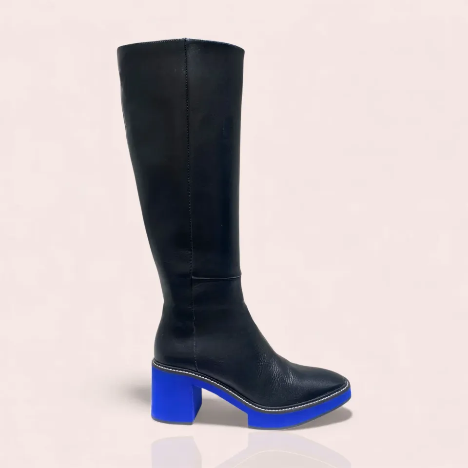 Karine Arabian BRANDON bottes cuir noir compensé 70 mm