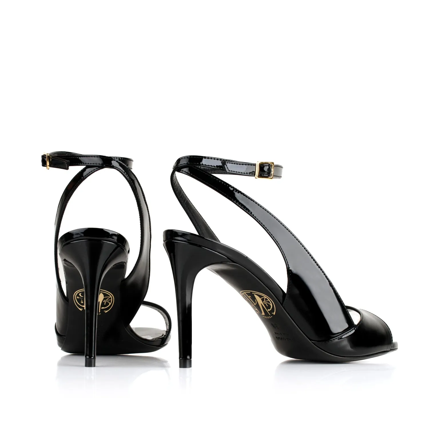 Maison Ernest Flavien 80 sandales noir cuir vernis