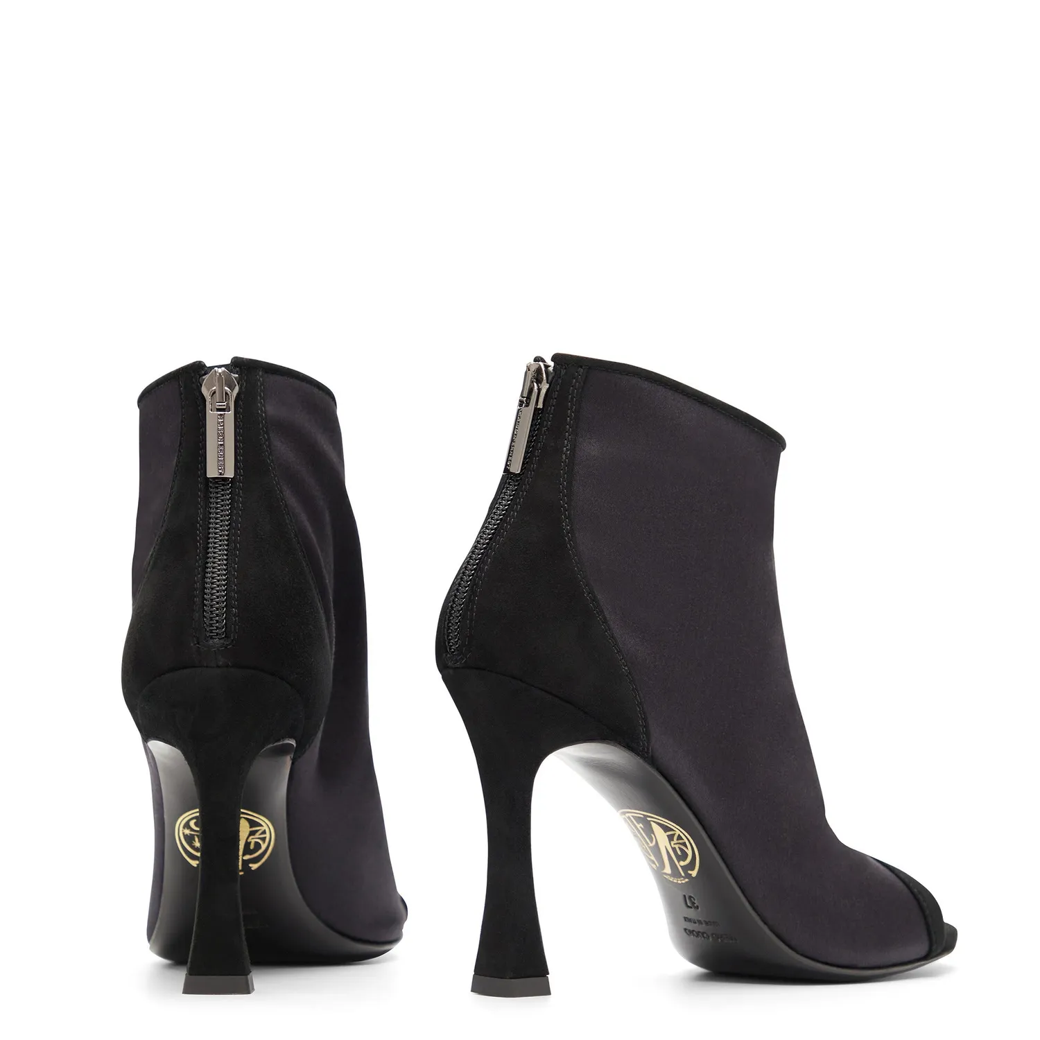 Maison Ernest Onyx 95 bottines noir velours satin 9,5 cm
