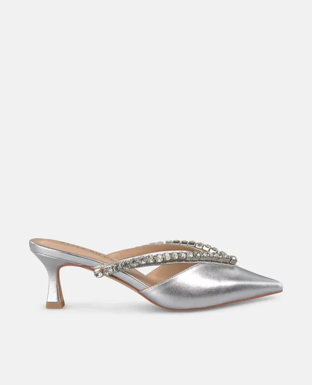 Alma en Pena V250657 mule argent cuir talon 6 cm