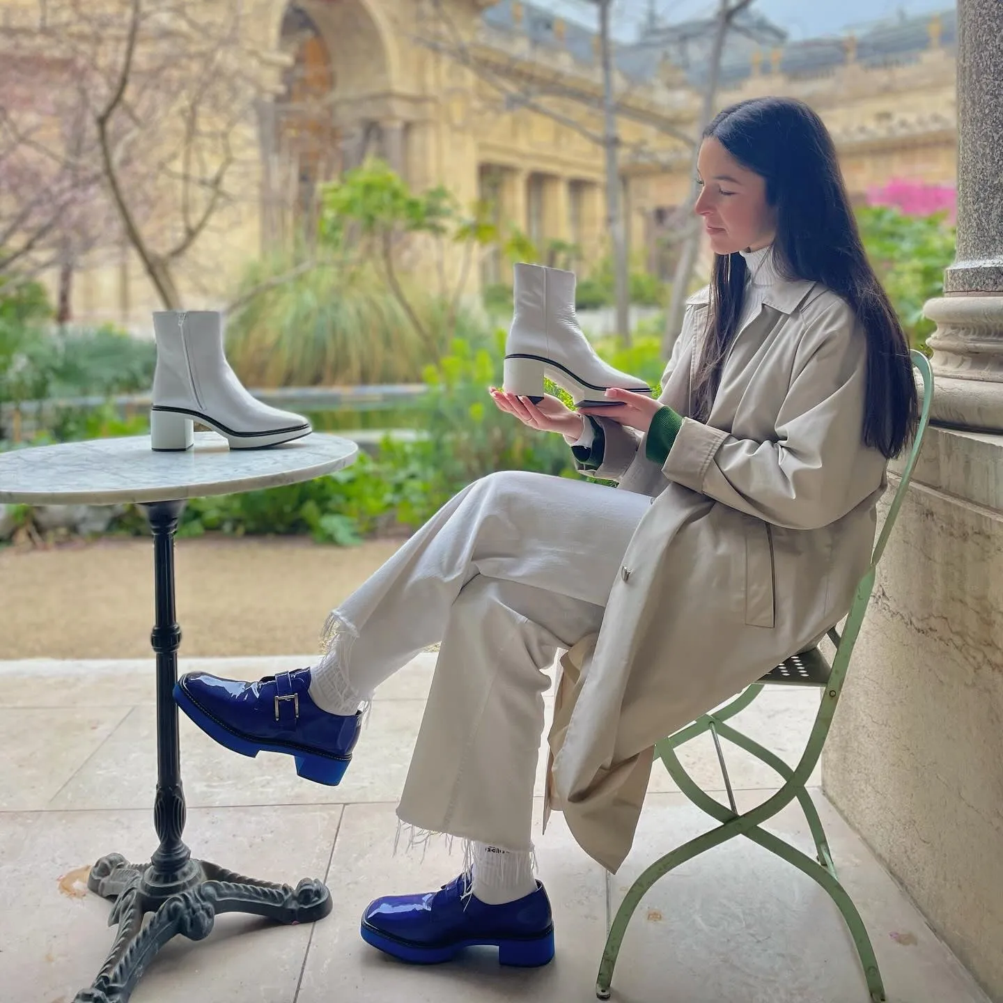 Karine Arabian SUTTON derby bleu klein cuir vernis