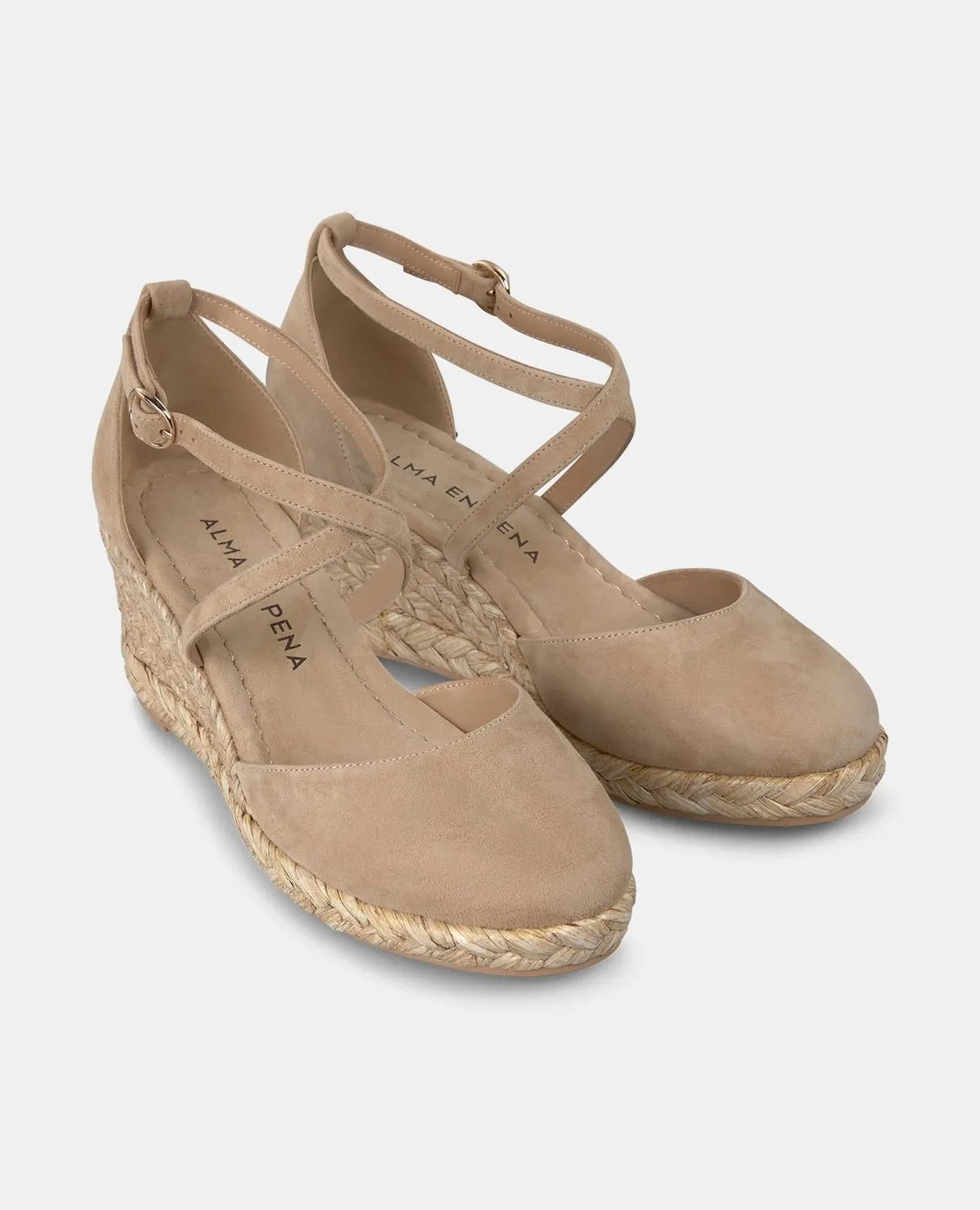 Alma en Pena V2551052 compensées cuir sable 5 cm brides