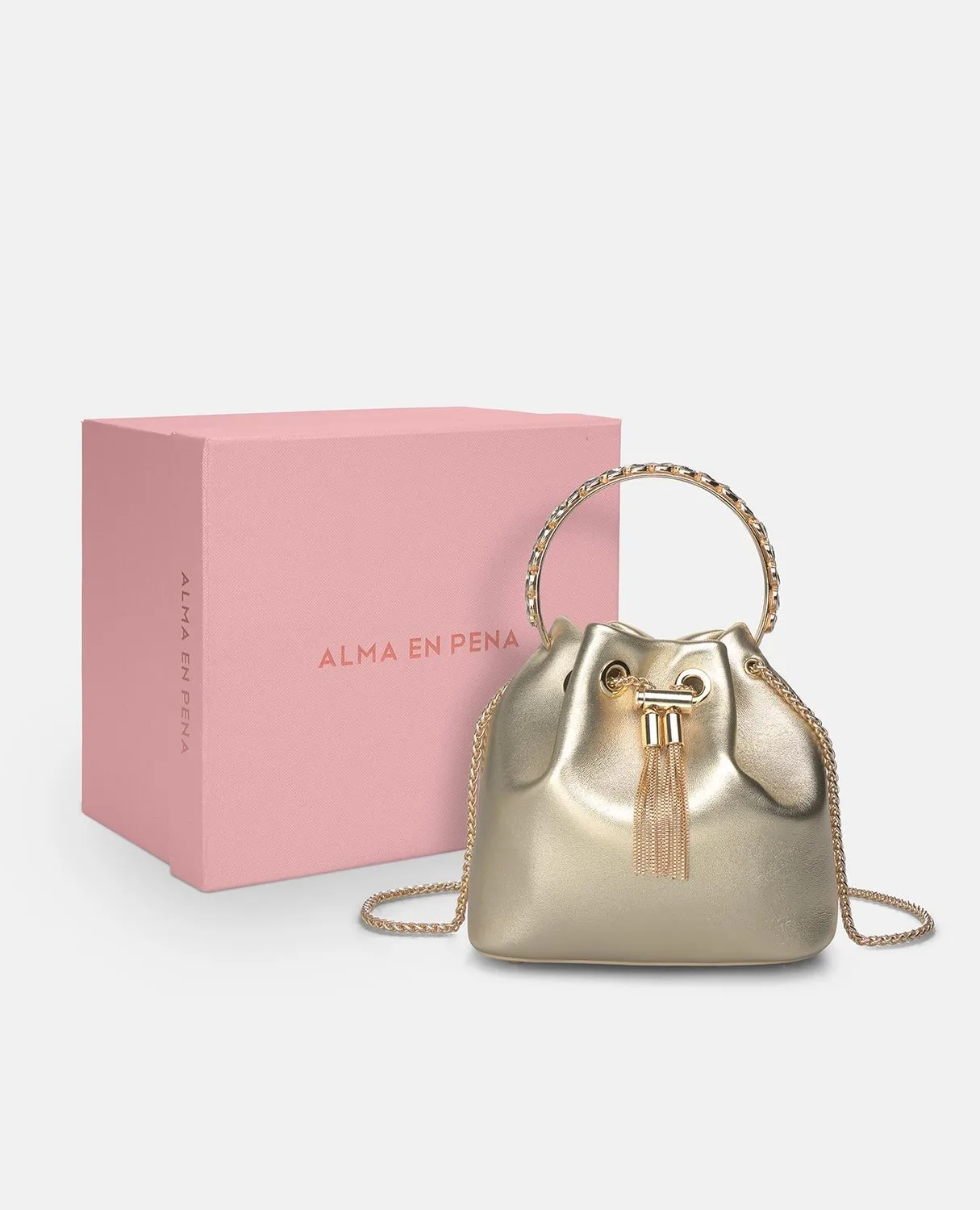 Alma en Pena V25BG6100 sac à main doré bandoulière