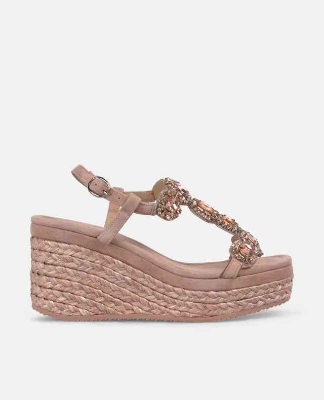 Alma en Pena V251350 Compensées rose poudré strass 7 cm
