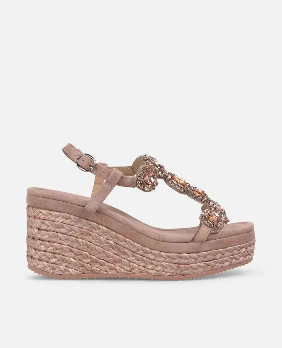 Alma en Pena V251350 Compensées rose poudré strass 7 cm